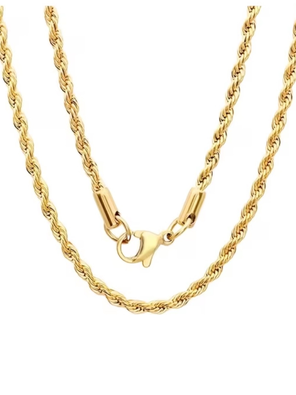 Gold Rope Chain 24”Necklace - Women's Fashion Jewelry with lobster clasp NEW NWT